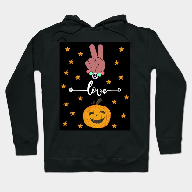 Peace Love And Pumpkin Hoodie by TANSHAMAYA